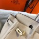 Hermes Birkin 25cm Bag In Argile Clemence Leather