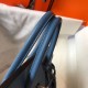 Hermes Birkin 25cm Bag In Blue Agate Clemence Leather