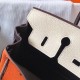 Hermes Tri-Color Birkin 25cm Bag In Orange/White/Black Clemence Leather