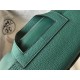 Hermes Halzan 31cm Bag In Malachite Clemence Leather