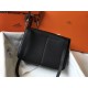 Hermes Halzan 31cm Bag In Black Clemence Leather