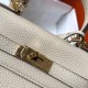 Hermes Mini Kelly 20cm Bag In Craie Clemence Leather