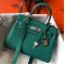 Hermes Mini Kelly 20cm Bag In Malachite Clemence Leather