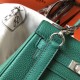 Hermes Mini Kelly 20cm Bag In Malachite Clemence Leather