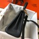 Hermes Mini Kelly 20cm Bag In Black Clemence Leather