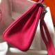 Hermes Mini Kelly 20cm Bag In Rose Red Clemence Leather