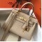 Hermes Mini Kelly 20cm Bag In Beige Clemence Leather