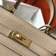 Hermes Mini Kelly 20cm Bag In Beige Clemence Leather