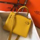 Hermes Mini Kelly 20cm Bag In Yellow Clemence Leather