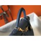 Hermes Kelly 32cm Retourne Bag In Blue Agate Clemence Leather