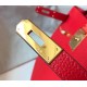 Hermes Kelly 32cm Retourne Bag In Red Clemence Leather