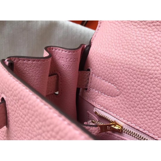 Hermes Kelly 32cm Retourne Bag In Pink Clemence Leather