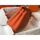 Hermes Kelly 32cm Retourne Bag In Orange Clemence Leather