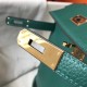 Hermes Kelly 32cm Retourne Bag In Malachite Clemence Leather