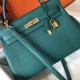 Hermes Kelly 32cm Retourne Bag In Malachite Clemence Leather