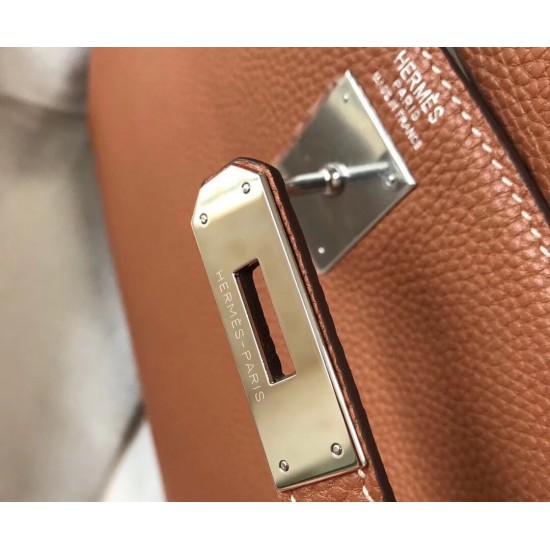 Hermes Kelly 32cm Retourne Bag In Gold Clemence Leather