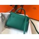 Hermes Kelly Mini II Bag In Malachite Epsom Leather