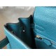 Hermes Kelly 32cm Retourne Bag In Blue Jean Clemence Leather