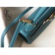 Hermes Kelly 32cm Retourne Bag In Blue Jean Clemence Leather