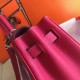 Hermes Kelly 32cm Retourne Bag In Rose Red Clemence Leather