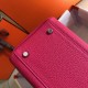 Hermes Kelly 32cm Retourne Bag In Rose Red Clemence Leather