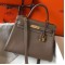 Hermes Kelly 32cm Retourne Bag In Taupe Clemence Leather