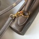 Hermes Kelly 32cm Retourne Bag In Taupe Clemence Leather