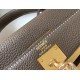 Hermes Kelly 32cm Retourne Bag In Taupe Clemence Leather