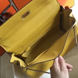 Hermes Kelly 32cm Retourne Bag In Soleil Clemence Leather