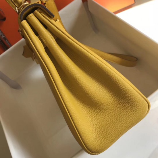 Hermes Kelly 32cm Retourne Bag In Soleil Clemence Leather