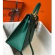 Hermes Kelly 32cm Sellier Bag In Malachite Epsom Leather