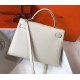 Hermes Kelly 32cm Sellier Bag In White Epsom Leather