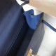 Hermes Kelly 32cm Sellier Bag In Blue Agate Epsom Leather 