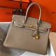 Hermes Birkin 30cm Bag In Tourterelle Clemence Leather