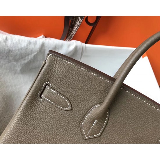 Hermes Birkin 30cm Bag In Taupe Clemence Leather