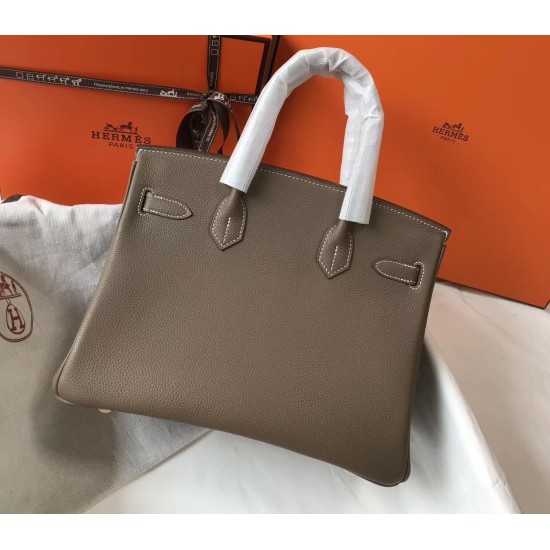 Hermes Birkin 30cm Bag In Taupe Clemence Leather