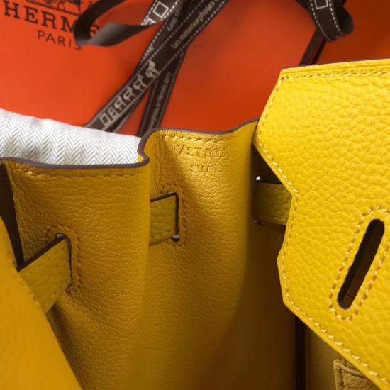 Hermes Birkin 30cm Bag In Yellow Clemence Leather