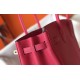 Hermes Birkin 30cm Bag In Rose Red Clemence Leather