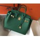 Hermes Birkin 30cm Bag In Malachite Clemence Leather