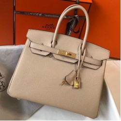 Hermes Birkin 30cm Bag In Argile Clemence Leather