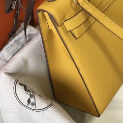 Hermes Kelly 32cm Sellier Bag In Yellow Epsom Leather