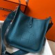 Hermes Evelyne III 29 PM Bag In Blue Jean Clemence Leather