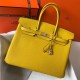 Hermes Birkin 35cm Bag In Soleil Clemence Leather