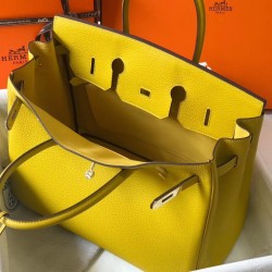 Hermes Birkin 35cm Bag In Soleil Clemence Leather