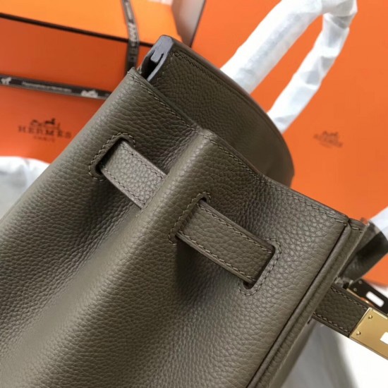 Hermes Birkin 35cm Bag In Taupe Clemence Leather