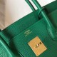 Hermes Birkin 35cm Bag In Malachite Clemence Leather