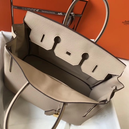 Hermes Birkin 35cm Bag In Argile Clemence Leather