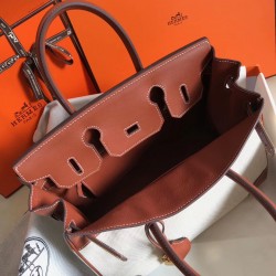 Hermes Birkin 35cm Bag In Canvas With Barenia Leather