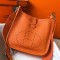 Hermes Evelyne III 29 PM Bag In Orange Clemence Leather