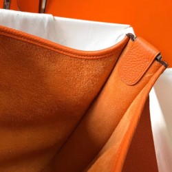 Hermes Evelyne III 29 PM Bag In Orange Clemence Leather